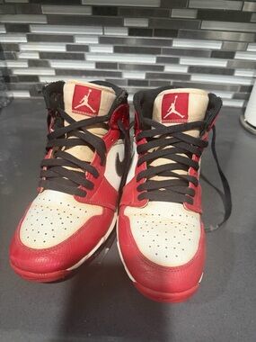 Nike High-Top Sneakers in Red, White, Black